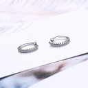 Boucles d'oreilles pour femmes en forme de cercle avec des zirconiums C1058 5