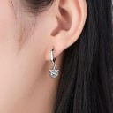 Boucles d'oreilles pour femmes en forme de cercle avec étoile et pierre 2