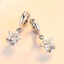 Boucles d'oreilles pour femmes en forme de cercle avec étoile et pierre 6
