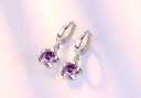 Boucles d'oreilles pour femmes en forme de cercle avec pendentif fleur 1