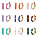Boucles d'oreilles pour femmes en forme de cercle avec zircon 1