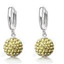 Boucles d'oreilles pour femmes en forme de créoles avec pendentif boule A1727 6