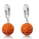 Boucles d'oreilles pour femmes en forme de créoles avec pendentif boule A1727 8