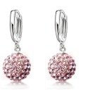 Boucles d'oreilles pour femmes en forme de créoles avec pendentif boule A1727 10