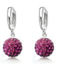 Boucles d'oreilles pour femmes en forme de créoles avec pendentif boule A1727 9