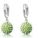 Boucles d'oreilles pour femmes en forme de créoles avec pendentif boule A1727 5