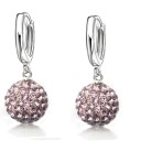 Boucles d'oreilles pour femmes en forme de créoles avec pendentif boule A1727 11