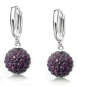 Boucles d'oreilles pour femmes en forme de créoles avec pendentif boule A1727 7