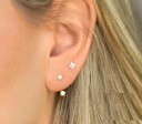 Boucles d'oreilles pour femmes en forme de fleurs avec des zirconiums 5
