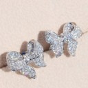 Boucles d'oreilles pour femmes en nœud avec zircon 4