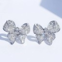 Boucles d'oreilles pour femmes en nœud avec zircon 5