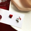 Boucles d'oreilles pour femmes lapin et cœur 3