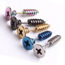 Boucles d'oreilles pour hommes en forme de vis J3241 3