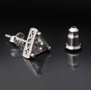 Boucles d'oreilles pour hommes - Triangle avec zircon J3357 1