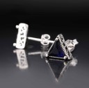Boucles d'oreilles pour hommes - Triangle avec zircon J3357 2