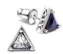 Boucles d'oreilles pour hommes - Triangle avec zircon J3357 3