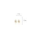 Boucles d'oreilles puces avec pierre ressemblant à de l'opale 2,2 × 1,7 cm, décor dans une teinte dorée, boucles d'oreilles pour femmes à puce 6