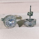 Boucles d'oreilles puces avec zircon 4