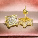 Boucles d'oreilles puces avec zircon 10