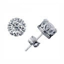 Boucles d'oreilles puces avec zircon 1