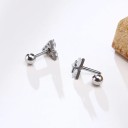 Boucles d'oreilles puces avec zircon G1023 3