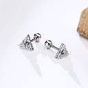 Boucles d'oreilles puces avec zircon G1023 4