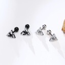 Boucles d'oreilles puces avec zircon G1023 6