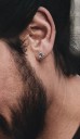 Boucles d'oreilles puces avec zircon G1023 7