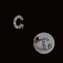 Boucles d'oreilles puces avec zircon 4