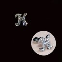 Boucles d'oreilles puces avec zircon 9