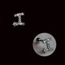 Boucles d'oreilles puces avec zircon 10