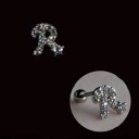 Boucles d'oreilles puces avec zircon 19