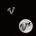 Boucles d'oreilles puces avec zircon 23