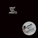 Boucles d'oreilles puces avec zircon 27