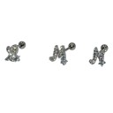 Boucles d'oreilles puces avec zircon 28