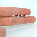 Boucles d'oreilles puces avec zircon 30