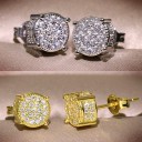 Boucles d'oreilles puces avec zircon 3