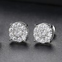 Boucles d'oreilles puces avec zirconiums G2533 6