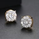 Boucles d'oreilles puces avec zirconiums G2533 3