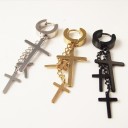 Boucles d'oreilles punk avec croix J2248 1