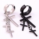 Boucles d'oreilles punk avec croix J2248 2