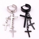 Boucles d'oreilles punk avec croix J2248 4