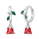 Boucles d'oreilles romantiques en argent 925 pour femmes Fleurs de rose boucles d'oreilles délicates idéales pour l'amour, la romance et un usage 1