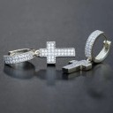 Boucles d'oreilles rondes avec croix 5