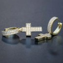 Boucles d'oreilles rondes avec croix 4