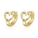 Boucles d'oreilles rondes en cœur pour femmes 5