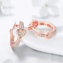 Boucles d'oreilles rondes en cœur pour femmes R128 2
