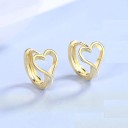 Boucles d'oreilles rondes en cœur pour femmes 3