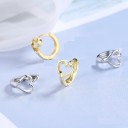 Boucles d'oreilles rondes en cœur pour femmes 4