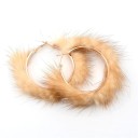 Boucles d'oreilles rondes en velours pour femmes 6